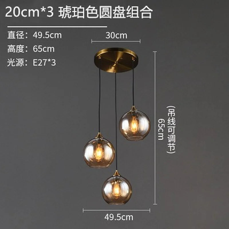 Nordic designer glass chandelier for interior decoration - vue 17 sur 26