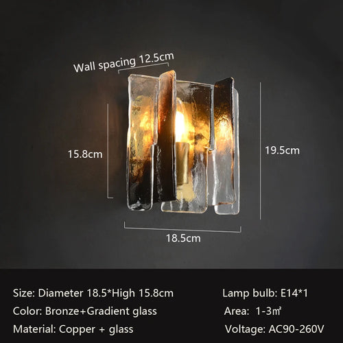 Modern luxury brass wall light - vue 6 sur 6