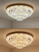 Dimmable LED crystal and stainless steel ceiling light for modern interiors