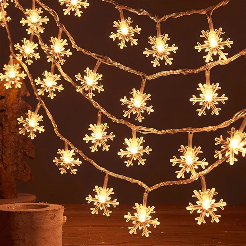 Snowflake LED light garland for Christmas decoration