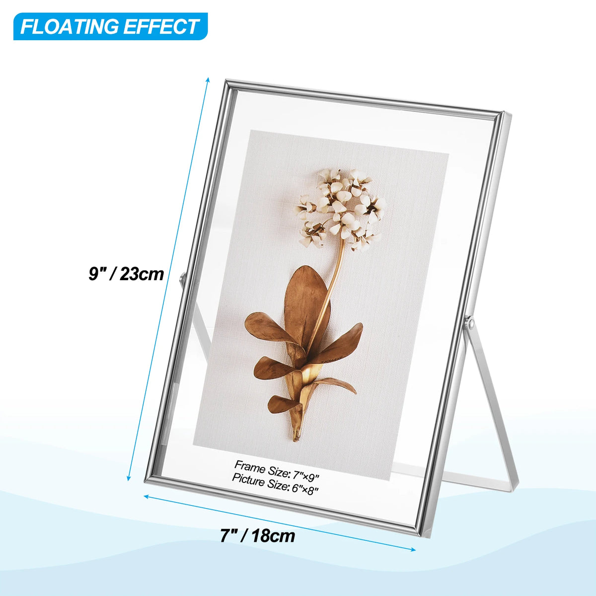 Set of 2 metal and glass photo frames for decoration - vue 21 sur 22