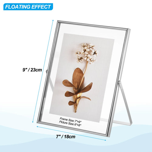 Set of 2 metal and glass photo frames for decoration - vue 21 sur 22