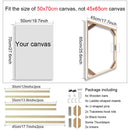 Wooden wall frame for canvases and decorative paintings