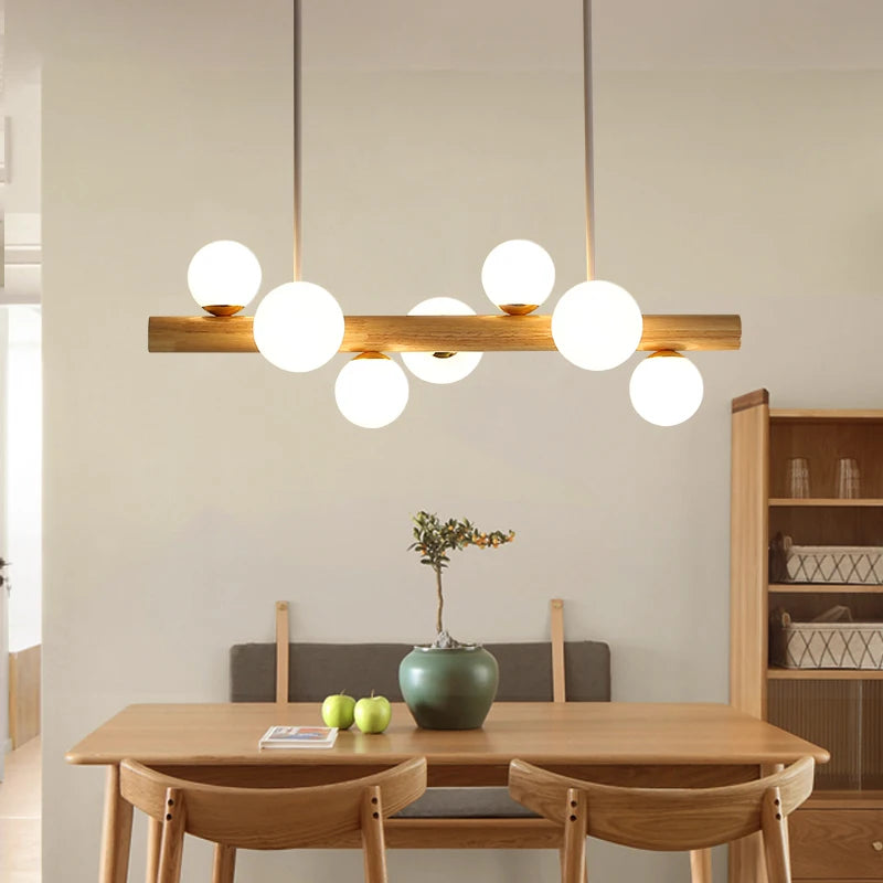 Wooden chandelier modern minimalist pendant light