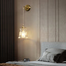 Nordic brass wall light with crystal mirror