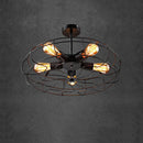 Retro loft ceiling fan pendant light fixture chandelier