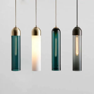 Modern grey glass LED pendant light