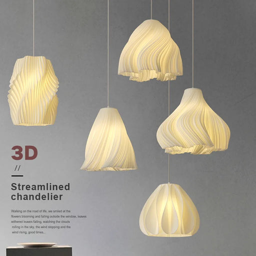 Simple modern chandelier with creative 3D printing and triple arms