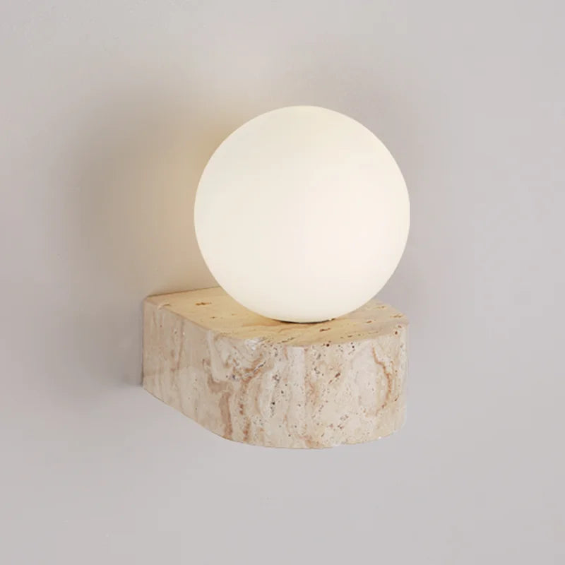 Natural stone wall light