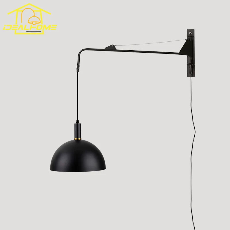 Industrial design swing arm wall light for modern spaces - vue 5 sur 20