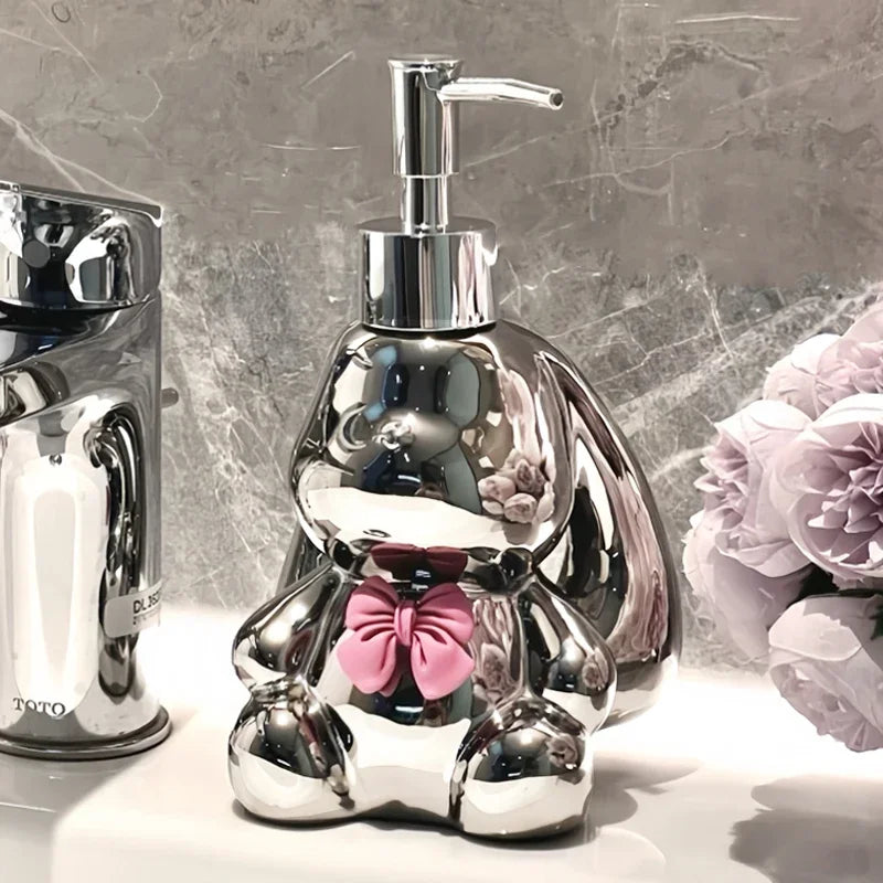 cute squeeze liquid soap and sanitizer dispenser
