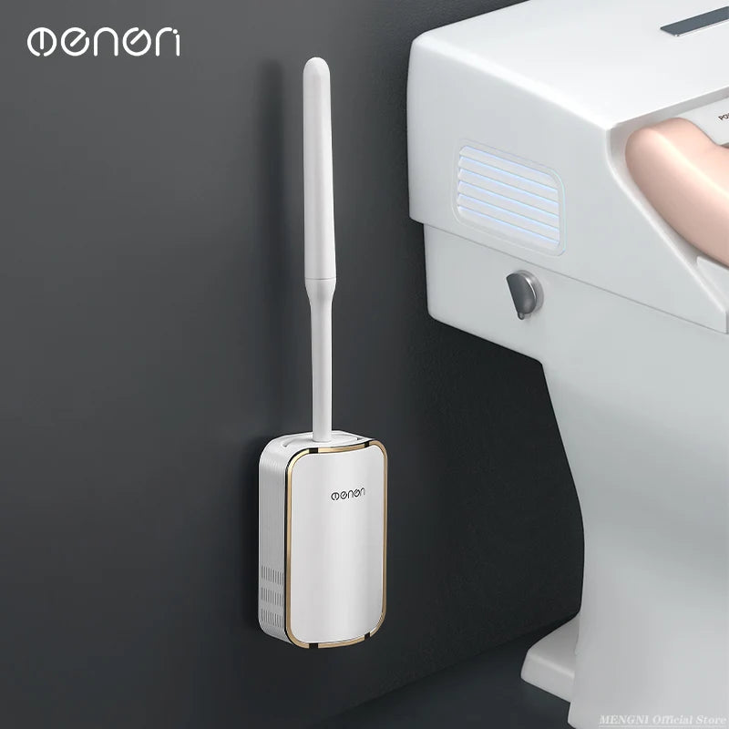 Luxury wall-mounted toilet brush quick cleaning bathroom accessories - vue 9 sur 12