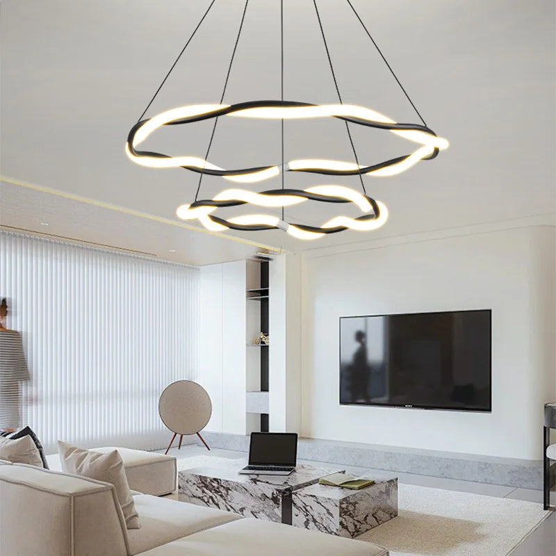 Luxury multi-layer LED ceiling light for interior decoration