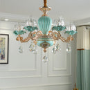 Modern luxury European retro crystal and ceramic chandelier