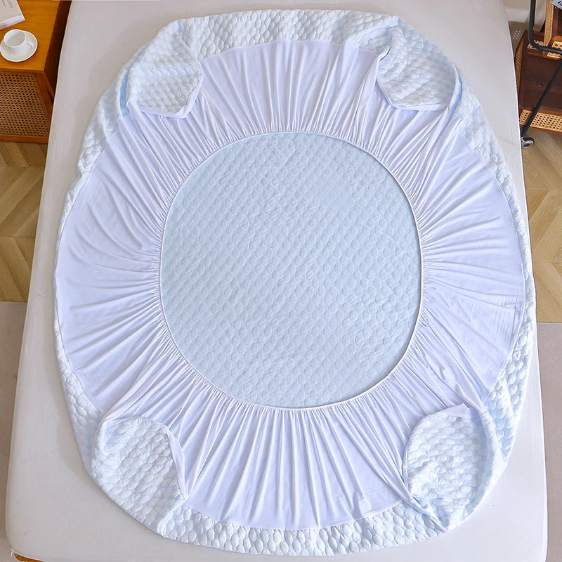 EU Size 35% Bamboo Fiber 65% Polyester, cooling feeling, 30cm Protective Height, Mattress Pad Protector - vue 5 sur 7