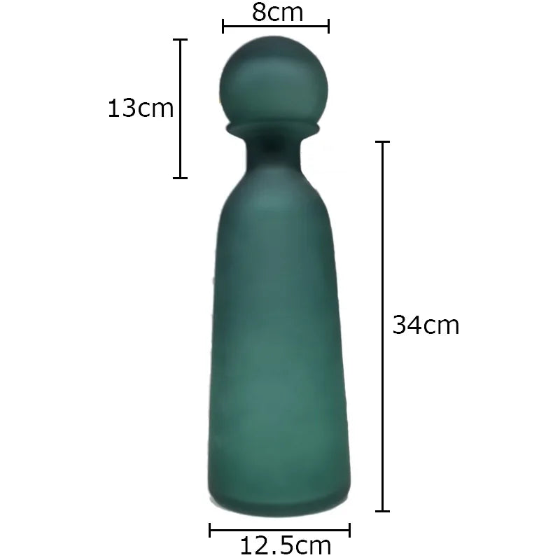 frosted glass vase for artificial flowers modern decoration - vue 21 sur 21