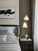 Minimalist marble and copper pendant light for modern interiors