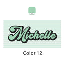 Personalised retro striped beach towel hippie style