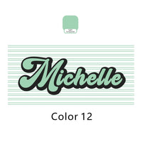 Personalised retro striped beach towel hippie style