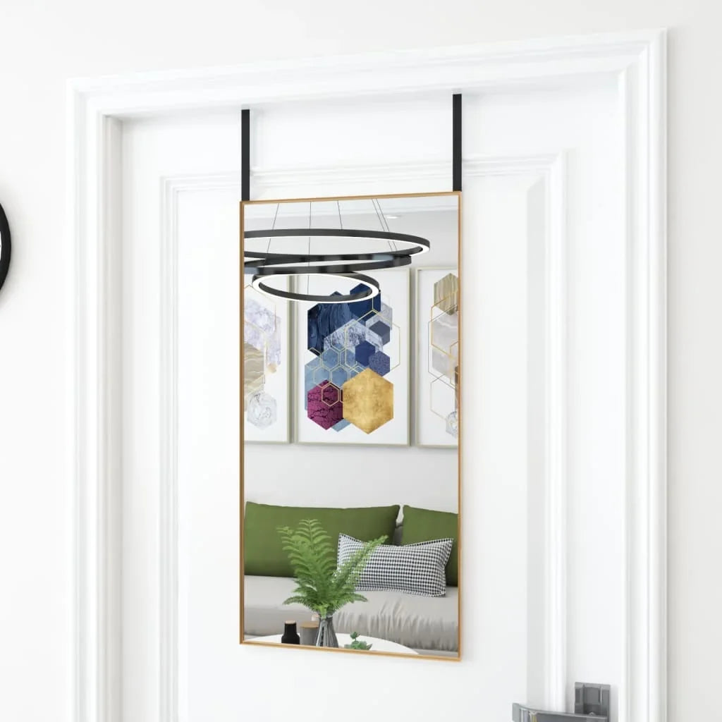 decorative door mirror made of glass and aluminum - vue 5 sur 5