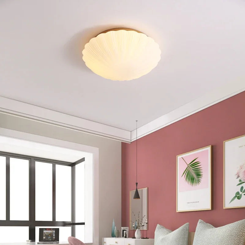 Nordic style shell glass ceiling light for interior decor