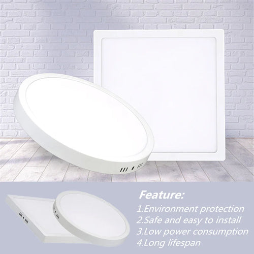Square LED ceiling light surface mounted cool white - vue 3 sur 14