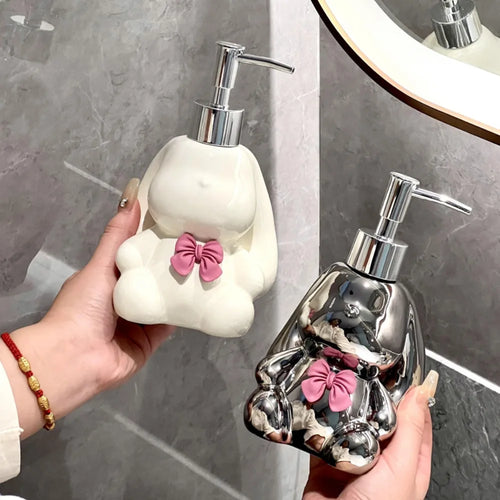 ceramic bottles soap dispensers cute rabbit bathroom accessories