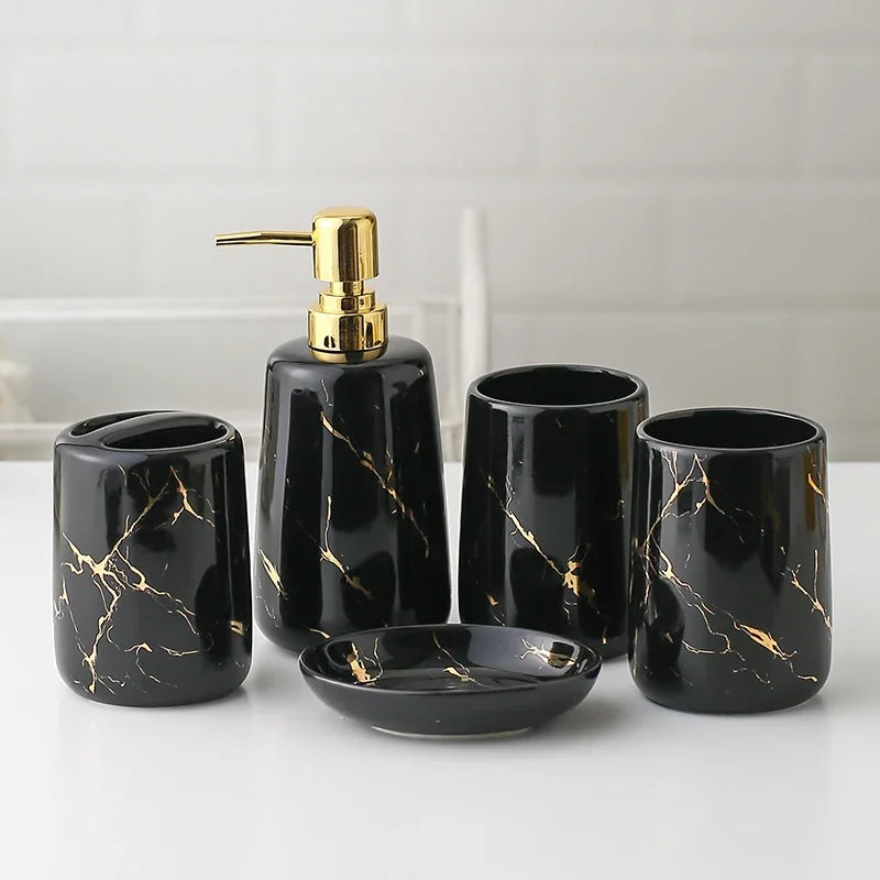decorative ceramic bathroom set with accessories - vue 12 sur 24