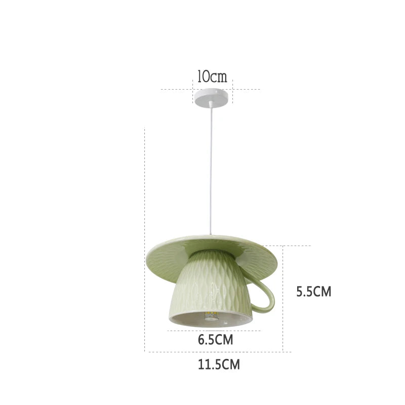 Modern ceramic LED teapot pendant light for kitchen - vue 28 sur 30