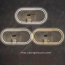Elliptical smart anti-fog LED wall mirror with three colour settings