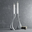 Curved abstract ceramic candle holder for artisan décor