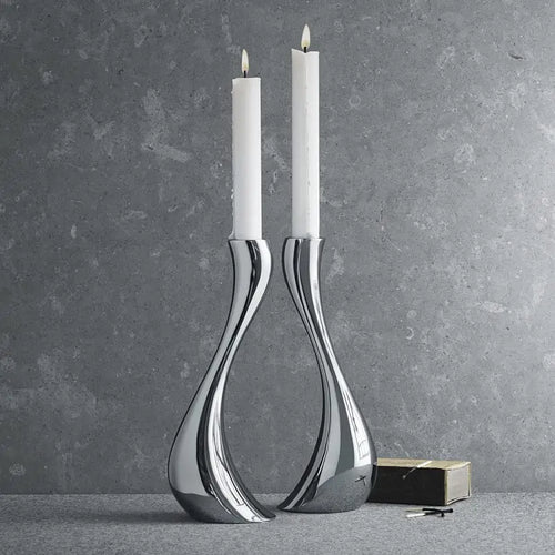 Curved abstract ceramic candle holder for artisan décor - vue 4 sur 9