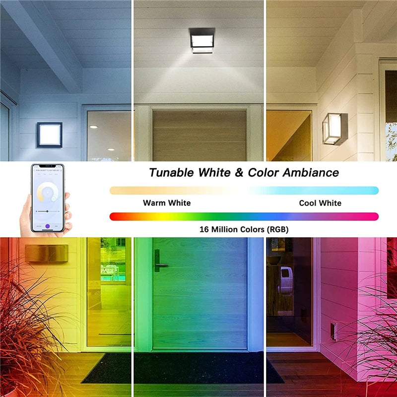 applique murale led intelligente extérieure connectée étanche pour jardin - vue 4 sur 9