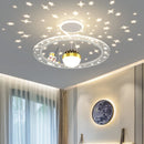 Dimmable round LED astronaut chandelier for children's room