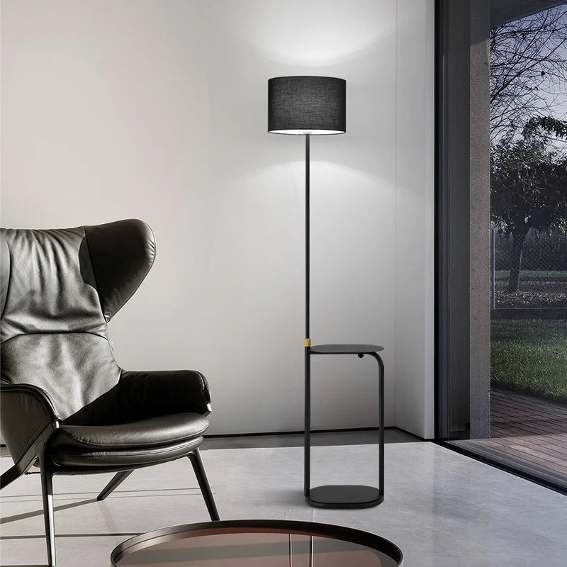 Minimalist multifunctional floor lamp with foot switch
