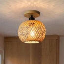 Hand-woven bamboo ceiling light
