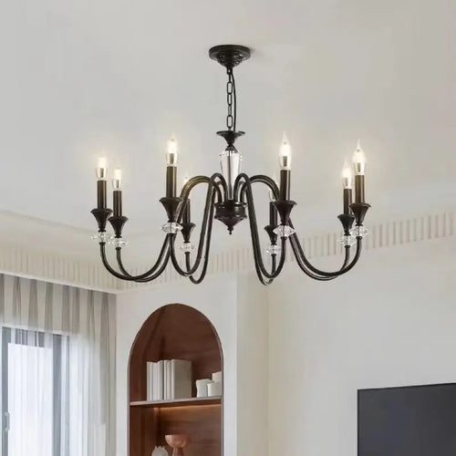 Elegant retro crystal chandelier for indoor lighting - vue 2 sur 11