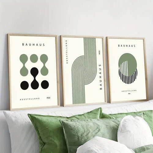 Bauhaus style abstract geometric prints for modern decor