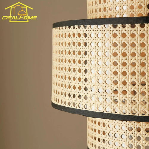 Japanese zen style decorative rattan pendant light - vue 5 sur 5