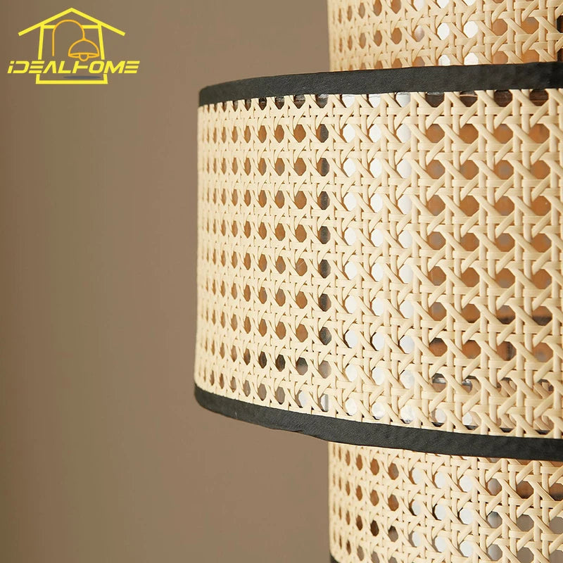 Japanese zen style decorative rattan pendant light - vue 5 sur 5