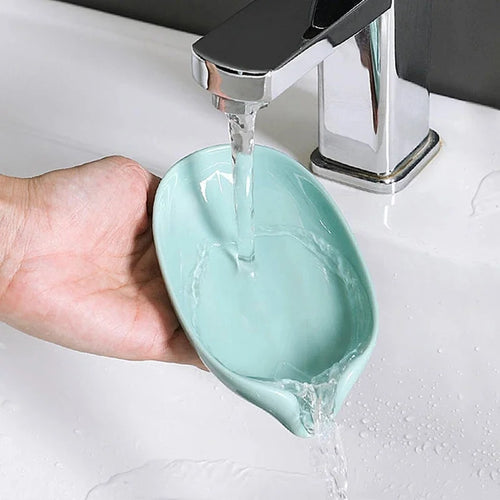 leaf-shaped soap box for bathroom - vue 3 sur 7