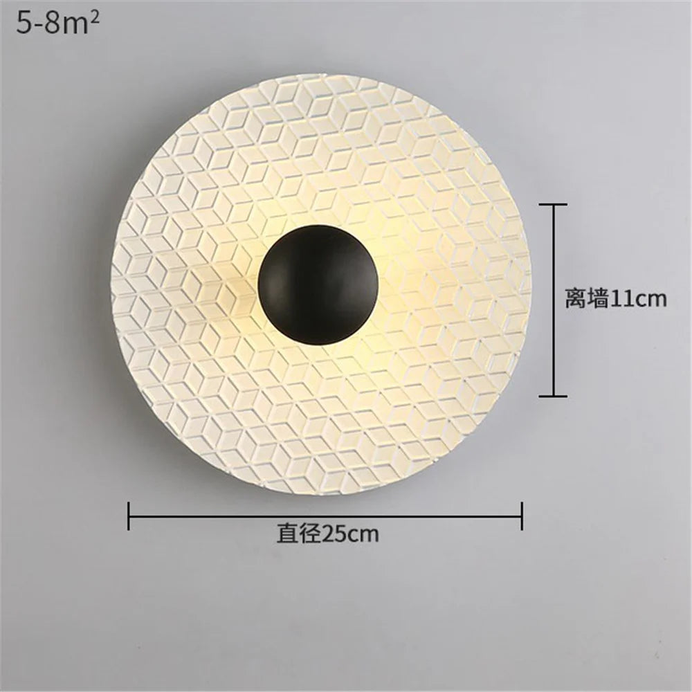 Nordic round metal LED wall light for modern interiors - vue 18 sur 23