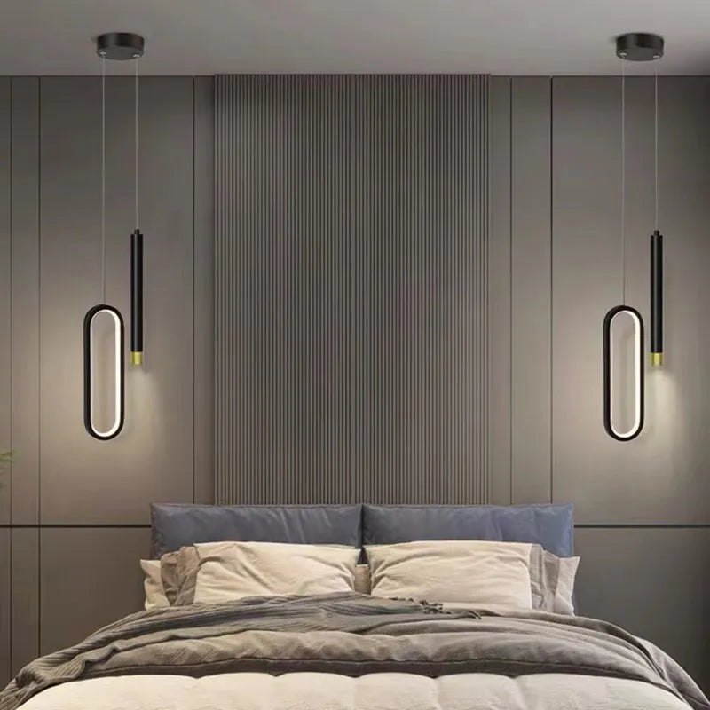 Nordic minimalist LED chandelier for home - vue 5 sur 9