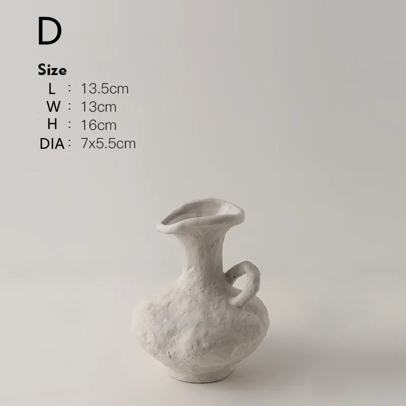 Hydroponics Nordic Style Simple Flower Pot, Ceramic White Vases, Table Accessories, Bathroom Aesthetic Room Decoration - vue 9 sur 15