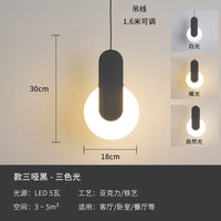 Modern geometric LED acrylic moon pendant light