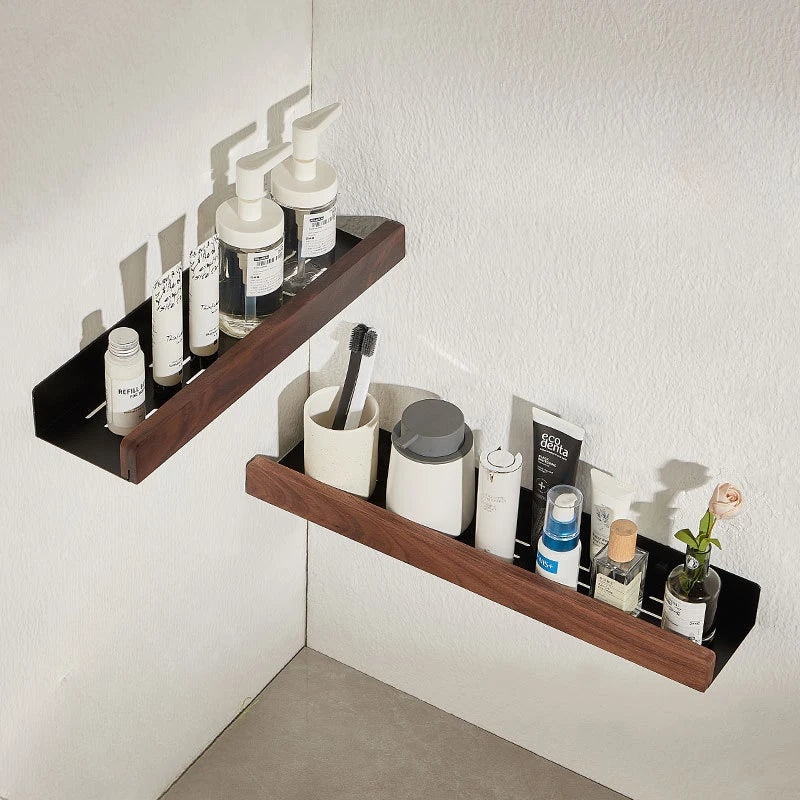 Wall-Mounted bathroom shelf，Punch Storage Holders Racks,floating shelves for wall， living room no-hole punching Storage Shelves - vue 5 sur 16