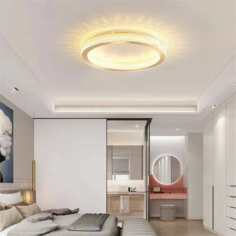 Minimalist crystal Nordic ceiling light for elegant interiors - vue 4 sur 8