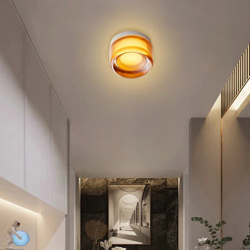 Minimalist glass nordic style LED ceiling light for interiors