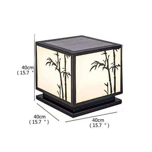Vintage square waterproof outdoor post lamp for garden and terrace - vue 13 sur 14