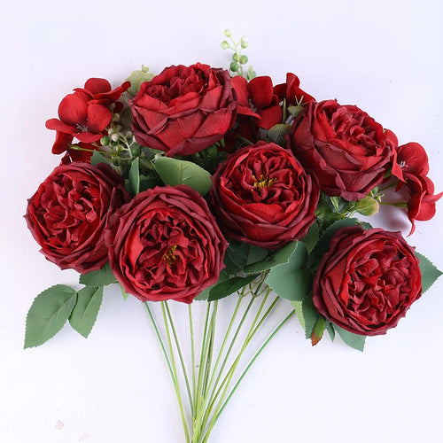 Artificial silk rose bouquet for home decoration - vue 10 sur 16
